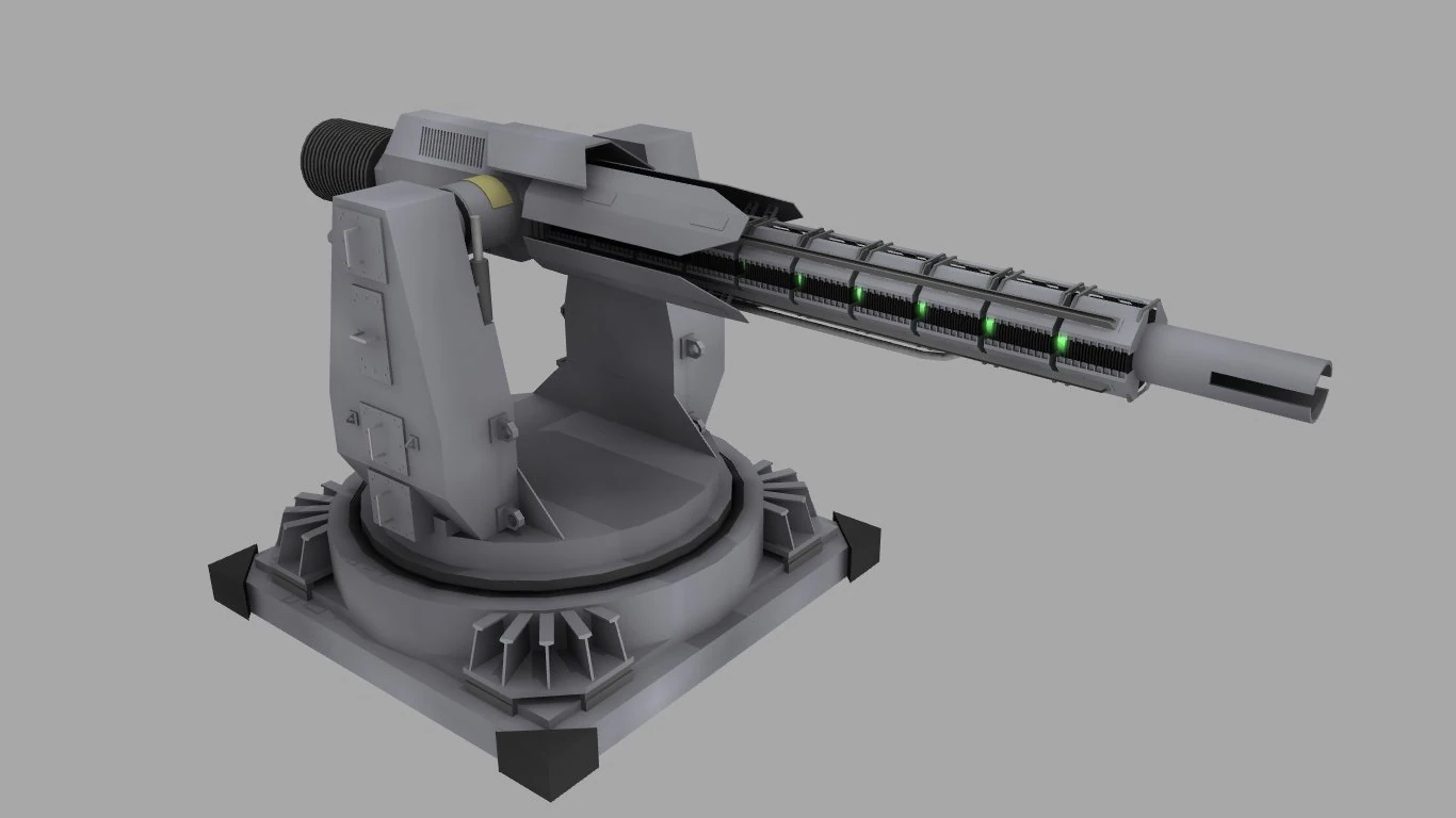 laser turret 3D Model .c4d .max .obj .3ds .fbx .stl .blend 