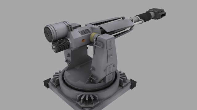 autocannon turret for spaceships Model 3D .c4d .max .obj .3ds .fbx .stl .blend 