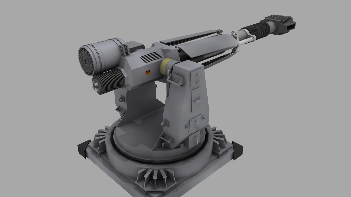 autocannon turret for spaceships 3D Model .c4d .max .obj .3ds .fbx .stl .blend 