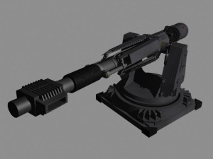 autocannon turret for spaceships Model 3D