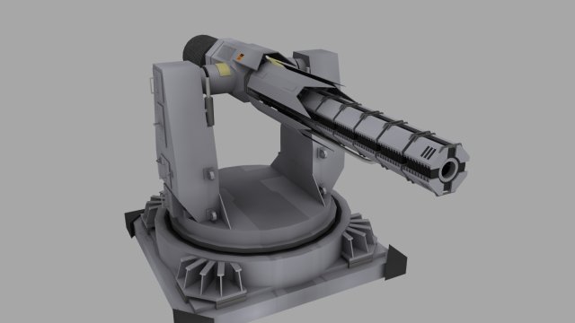 railturret 3D Model .c4d .max .obj .3ds .fbx .stl .blend 