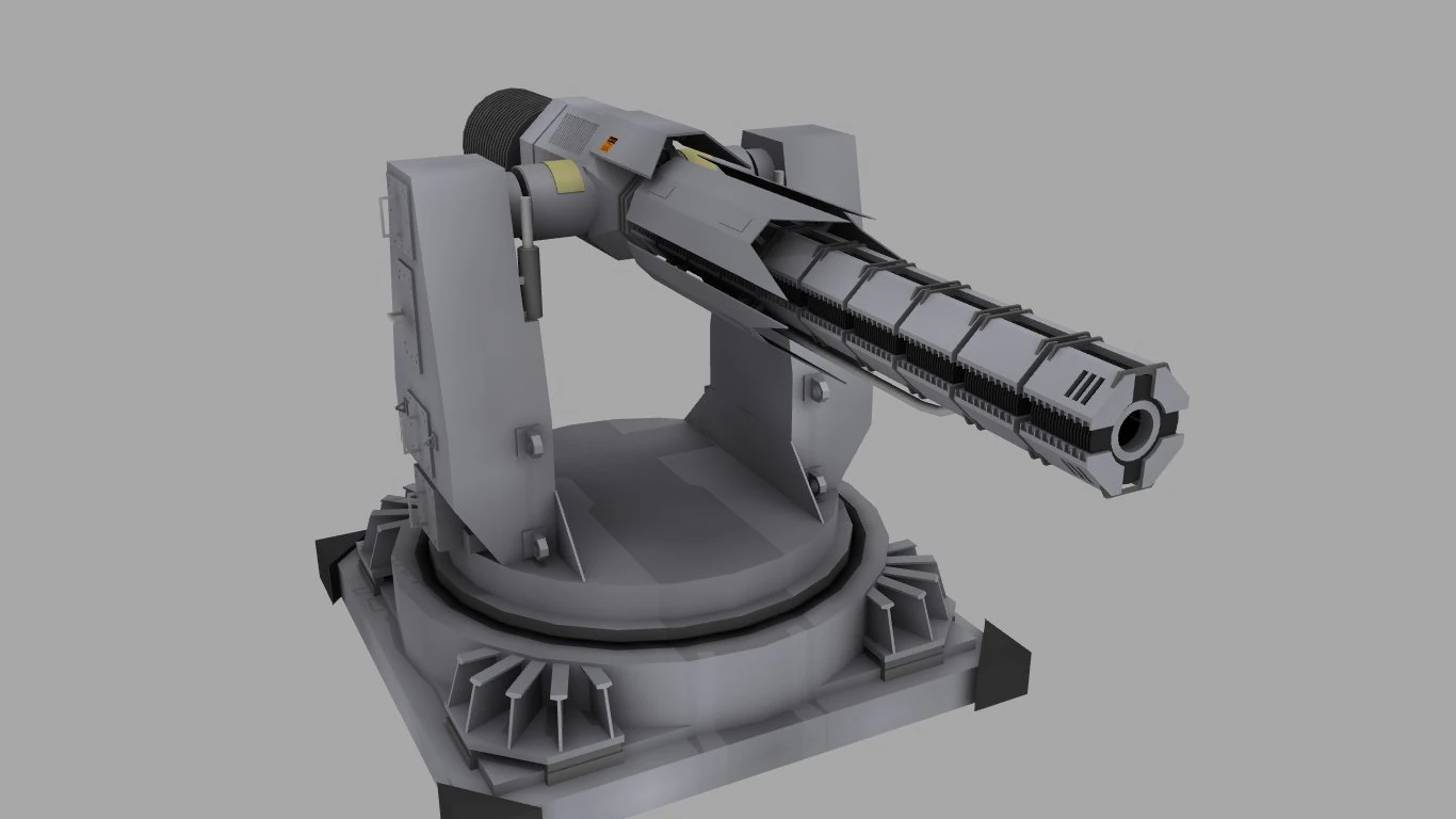 railturret 3D Model .c4d .max .obj .3ds .fbx .stl .blend 
