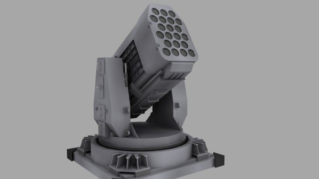 rim116 ram missile launcher turret 3D Model .c4d .max .obj .3ds .fbx .stl .blend 