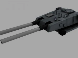 warship battery turret 3D Model