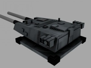 warship battery turret Modelo 3D