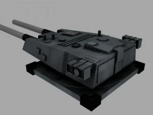 warship battery turret 3D Model