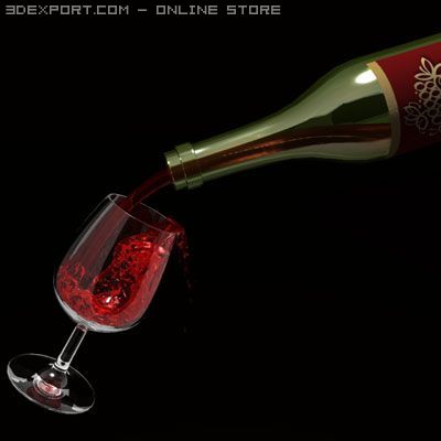 pouring wine 3D 模型 .c4d .max .obj .3ds .fbx .stl .blend 