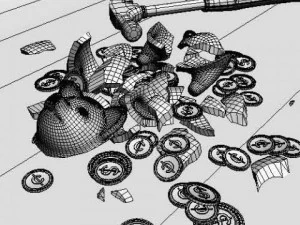 piggy bank broken 3D Model