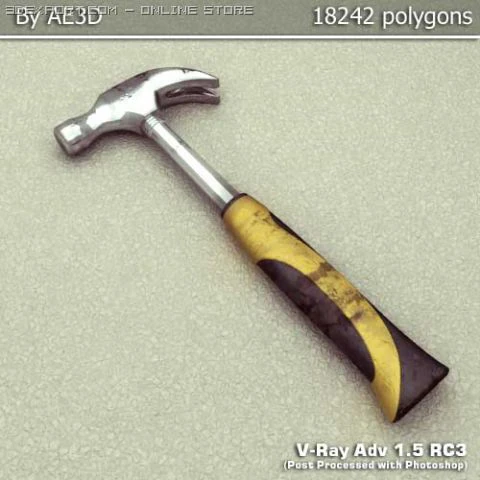 hammer 3D Model .c4d .max .obj .3ds .fbx .stl .blend