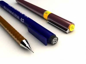 writing drawing 3D Model