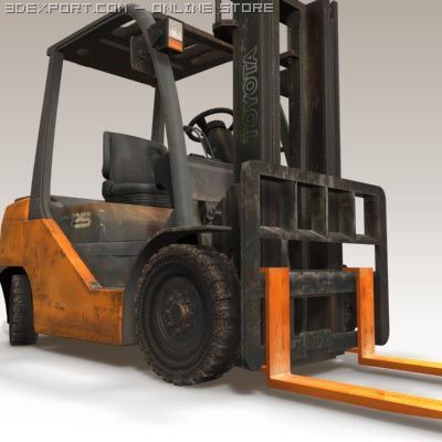 forklift 3D Model .c4d .max .obj .3ds .fbx .stl .blend 