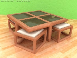 table fourbank Modello 3D