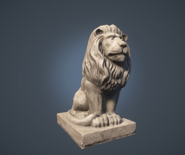 lion statue lowpoly Model 3D .c4d .max .obj .3ds .fbx .stl .blend 