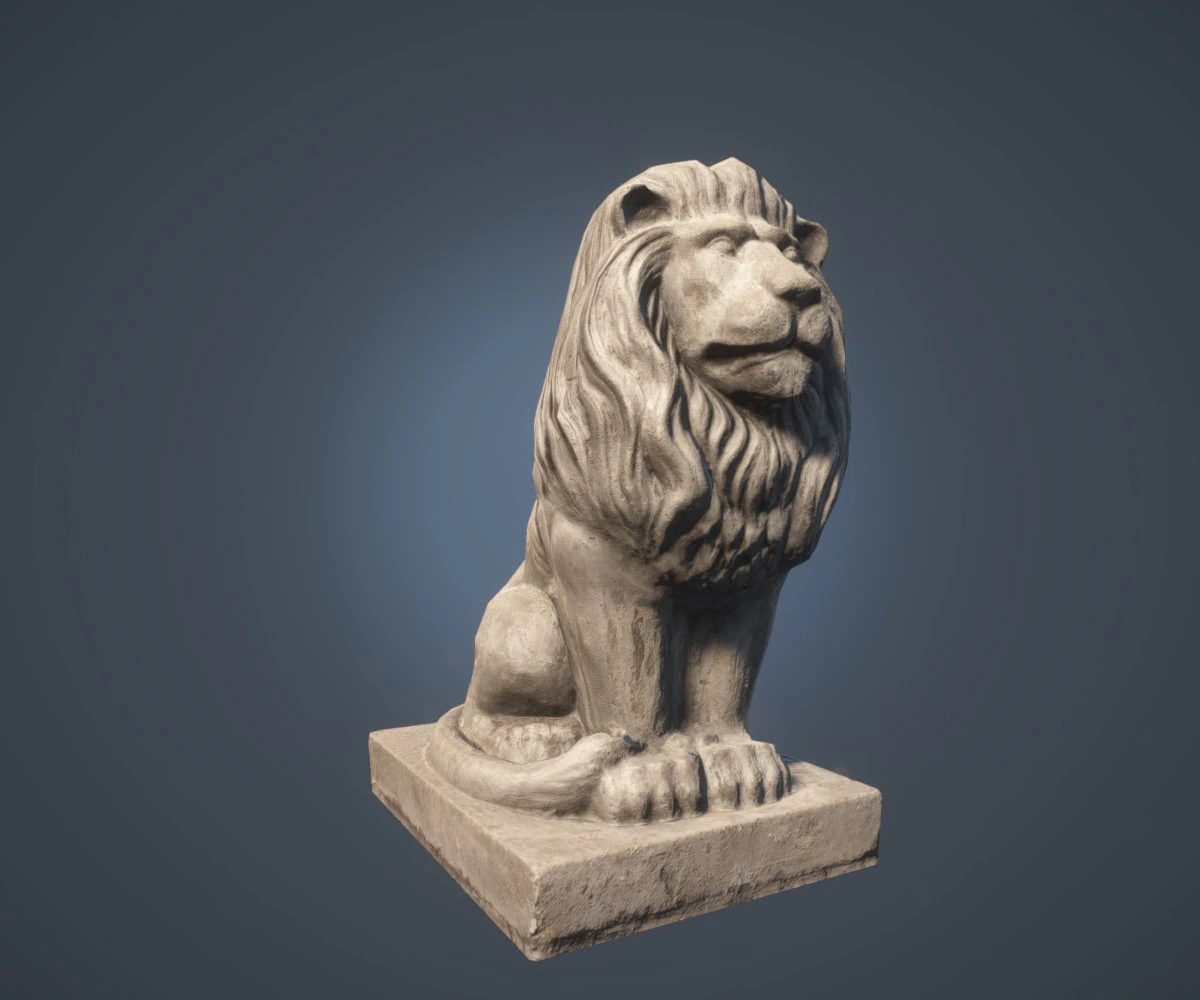 leeuwenstandbeeld lowpoly 3D Model .c4d .max .obj .3ds .fbx .stl .blend 