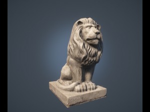 lion statue lowpoly Modèle 3D
