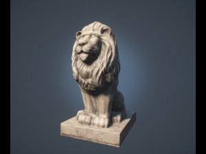 lion statue lowpoly Model 3D