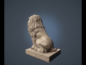 lion statue lowpoly Model 3D