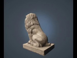 leeuwenstandbeeld lowpoly 3D Model