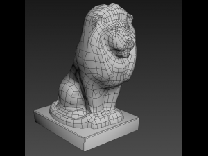lion statue lowpoly Model 3D