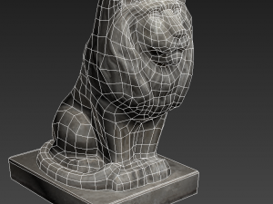 lion statue lowpoly Model 3D