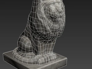 leeuwenstandbeeld lowpoly 3D Model