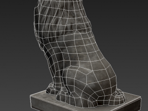 lion statue lowpoly Model 3D