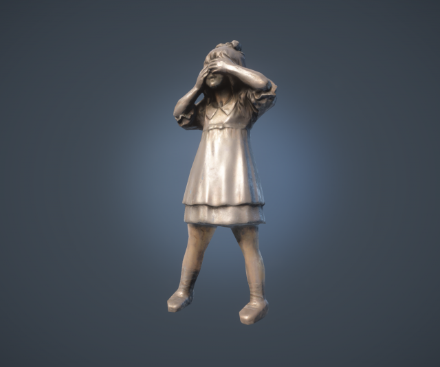 girl statue lowpoly Model 3D .c4d .max .obj .3ds .fbx .stl .blend 