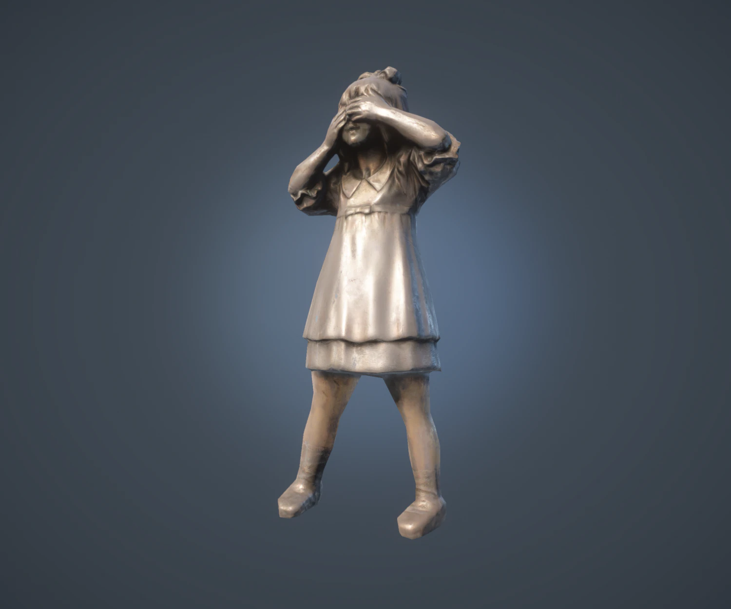 girl statue lowpoly 3D Model .c4d .max .obj .3ds .fbx .stl .blend