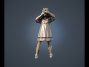 girl statue lowpoly Model 3D