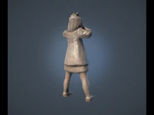 girl statue lowpoly 3D Model