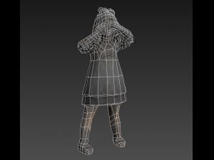 girl statue lowpoly Model 3D