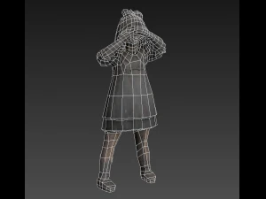 girl statue lowpoly 3D Model