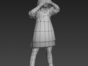 girl statue lowpoly Model 3D