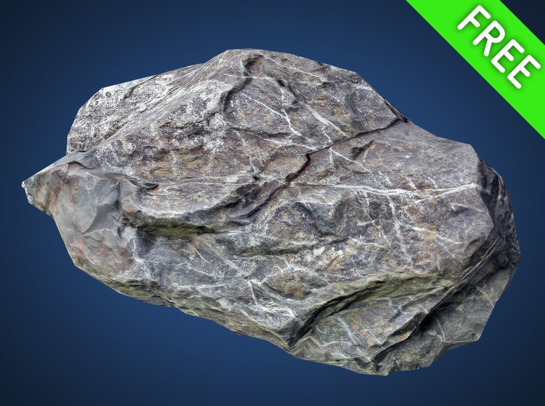 Big Rock  lowpoly Free  3D Model  in Landscapes 3DExport