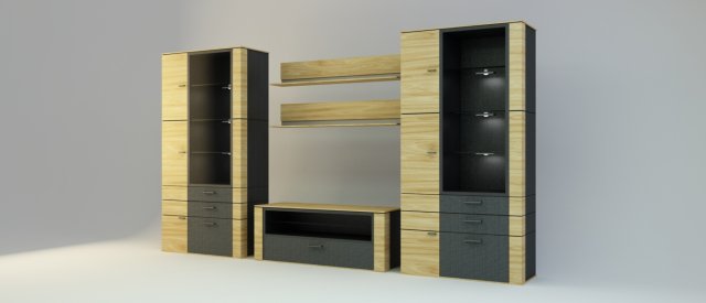 cabinets for living room 3D Model .c4d .max .obj .3ds .fbx .stl .blend 