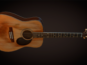 old acoustic guitar Modèle 3D