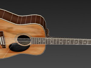 old acoustic guitar 3D Model
