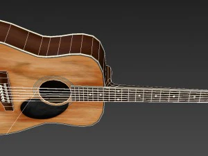 old acoustic guitar 3D Model