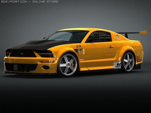 ford mustang gt r concept 3D Model .c4d .max .obj .3ds .fbx .stl .blend 