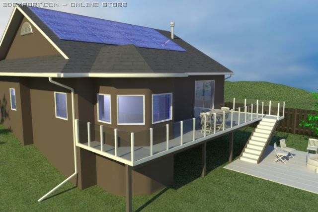 home with walkout basement 3D-Modell .c4d .max .obj .3ds .fbx .stl .blend 