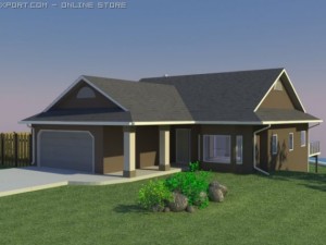 home with walkout basement 3D-Modell