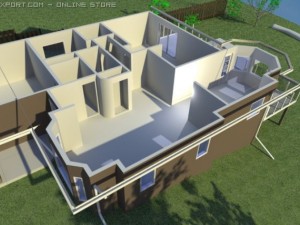 home with walkout basement 3D-Modell
