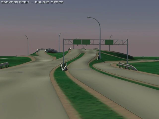 highway overpass 3D Model .c4d .max .obj .3ds .fbx .stl .blend 