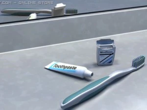 touthbrush and dental floss 3D Model