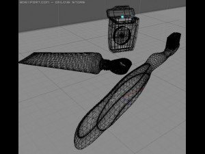 touthbrush and dental floss 3D 모델
