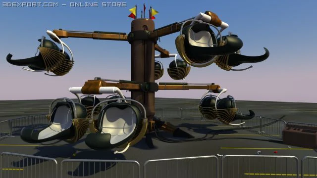 amusement ride spider 3D Model .c4d .max .obj .3ds .fbx .stl .blend