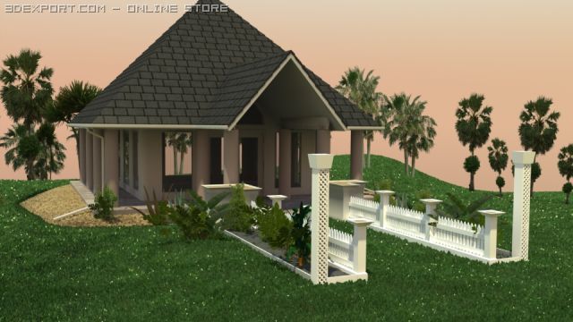small wedding chapel Modelo 3D .c4d .max .obj .3ds .fbx .stl .blend 