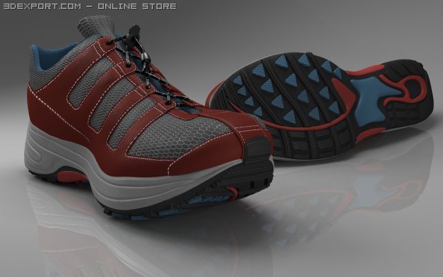 running shoe 3D 模型 .c4d .max .obj .3ds .fbx .stl .blend