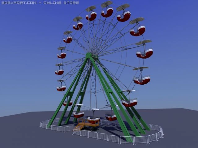 ferris wheel 3D Model .c4d .max .obj .3ds .fbx .stl .blend 