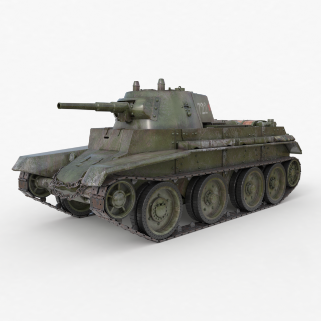 tank bt 7 soviet vray 3Dモデル .c4d .max .obj .3ds .fbx .stl .blend 